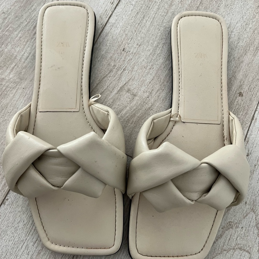 Zara flat braided sandals size 41